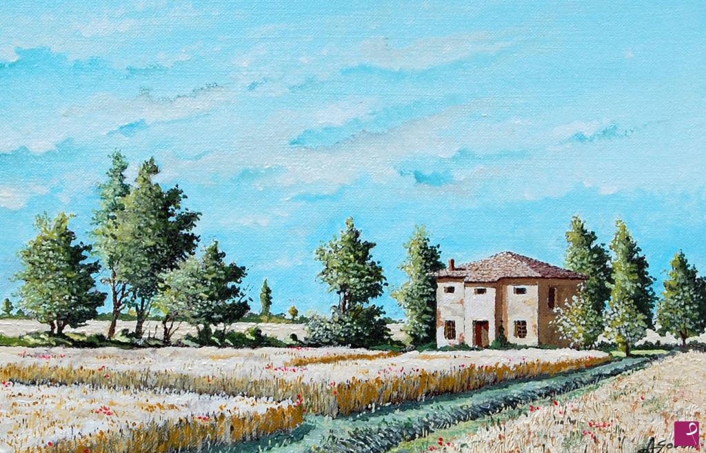 quadri in vendita online - Campi di grano