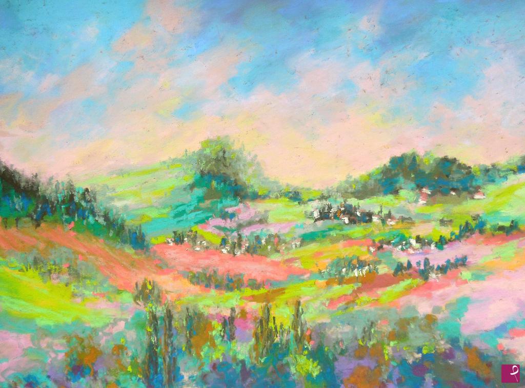 quadri in vendita online - Campi rosa in Toscana - 222