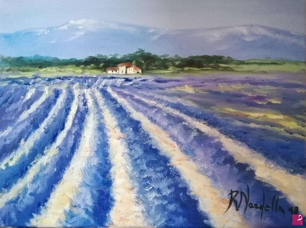 quadri in vendita online - " CAMPO CON LAVANDA "