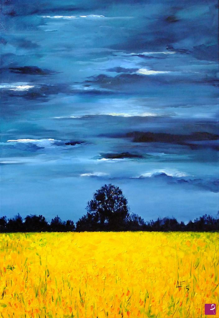 quadri in vendita online - Campo di ginestre - Temporale