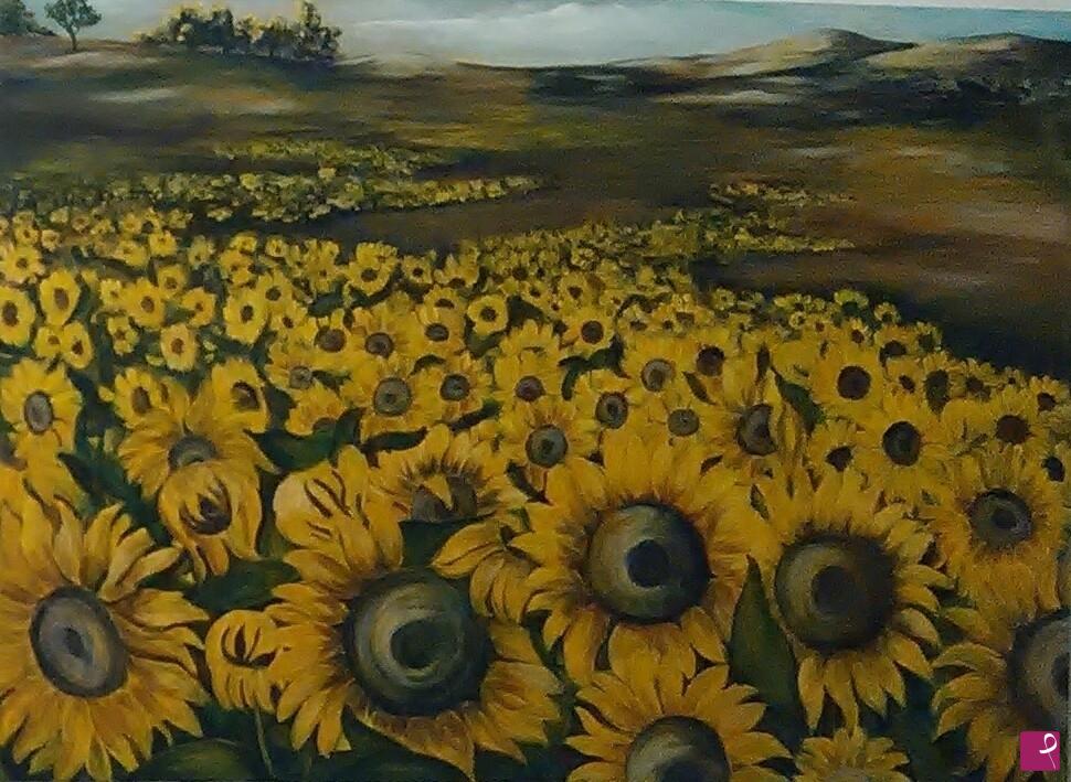 quadri in vendita online - campo di girasoli