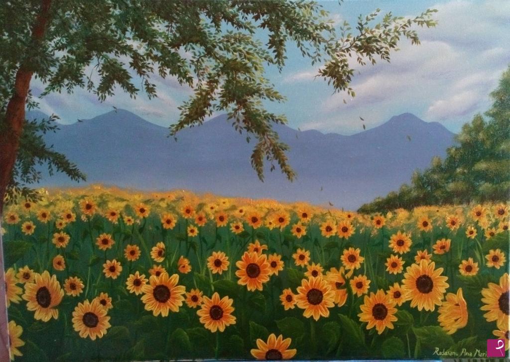 quadri in vendita online - Campo di girasoli 