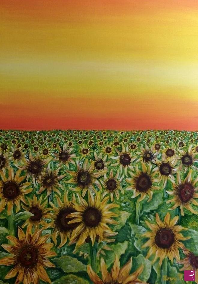 quadri in vendita online - Campo di girasoli 