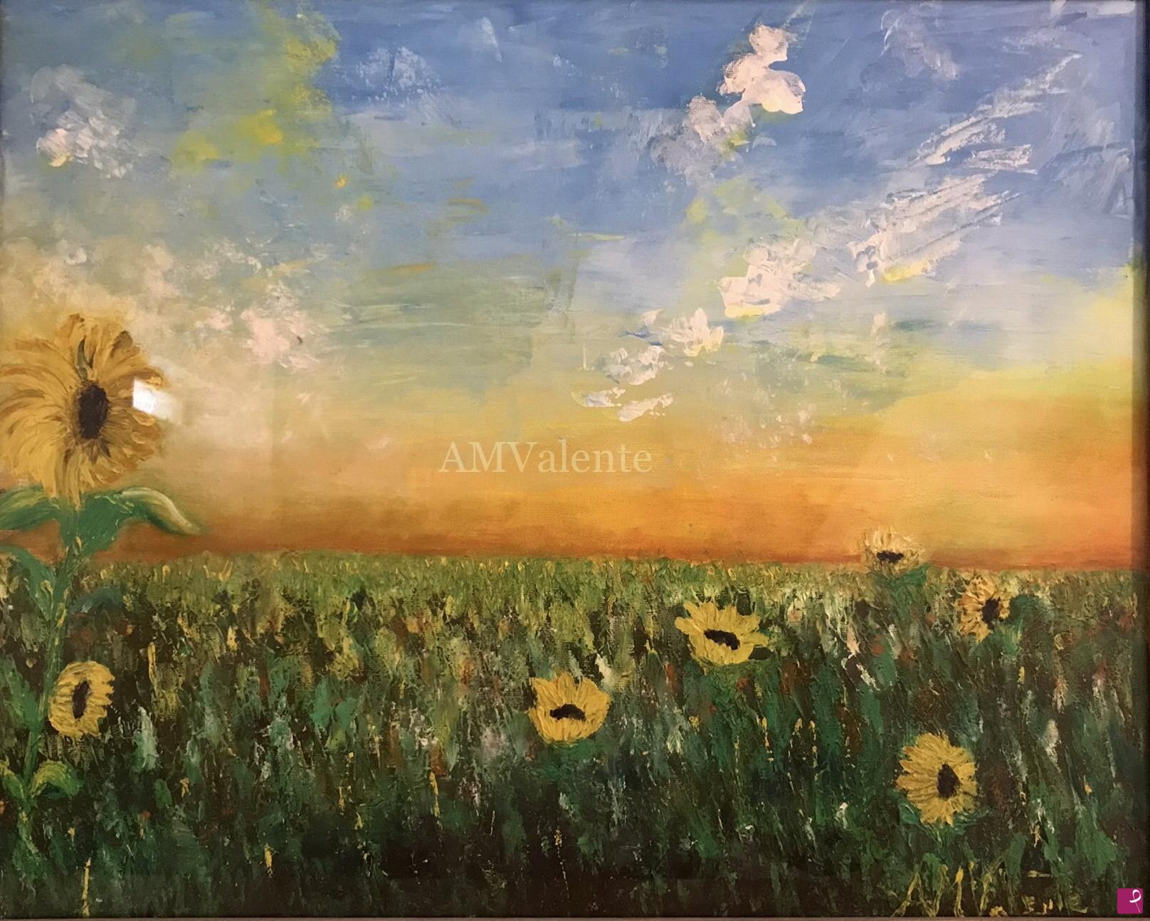quadri in vendita online - Campo di girasoli 