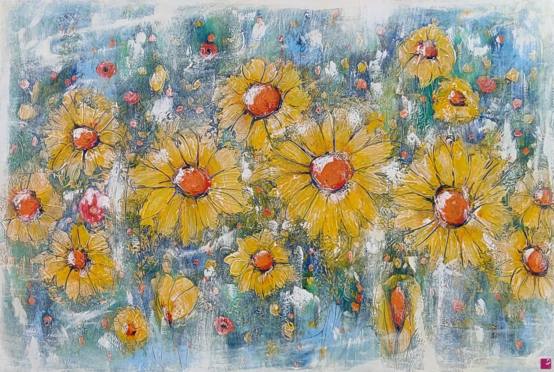 quadri in vendita online - Campo di girasoli 