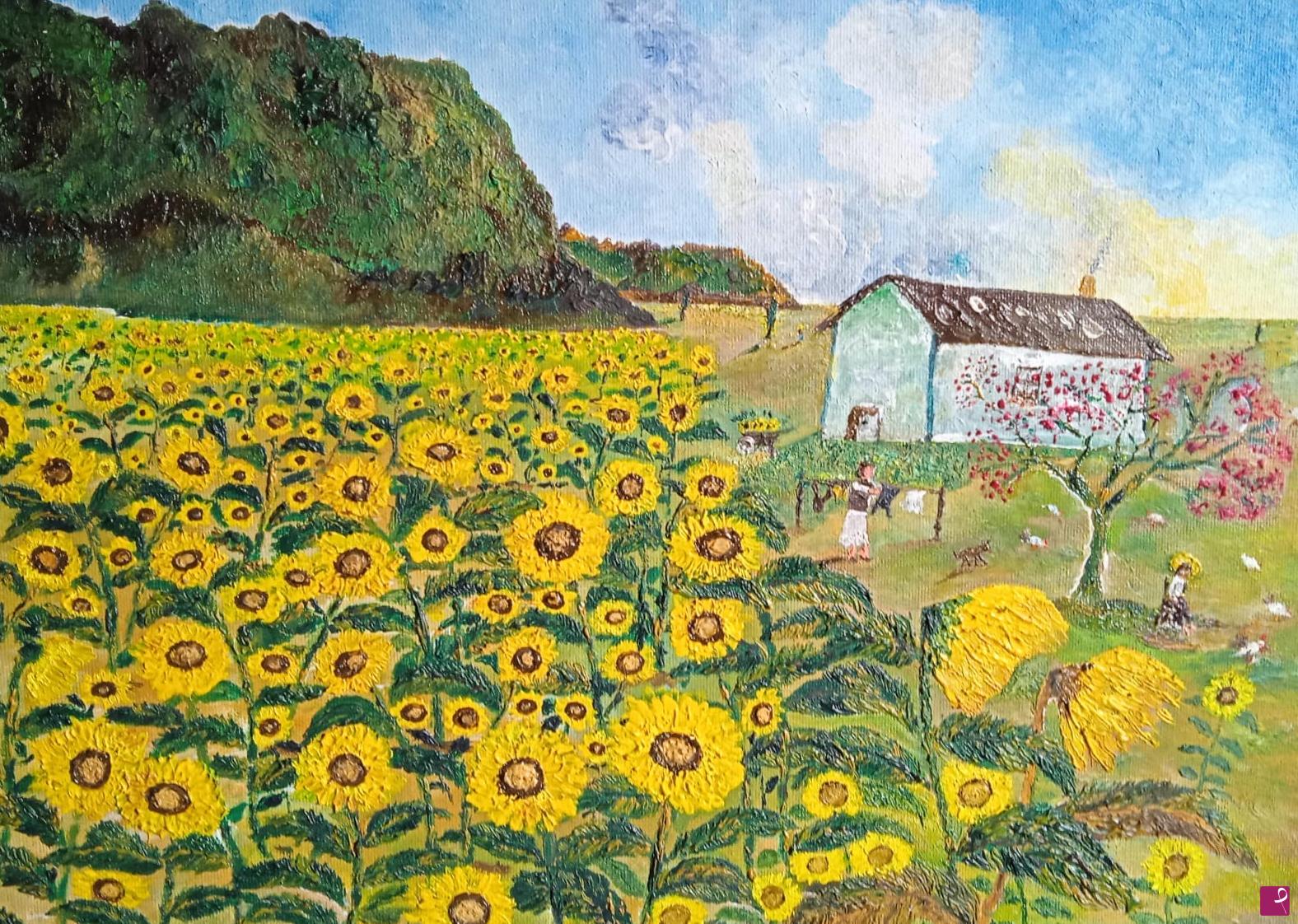 quadri in vendita online - Campo di girasoli 