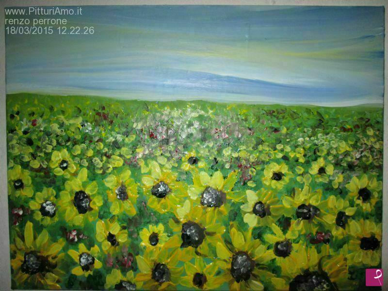 quadri in vendita online - campo di girasoli