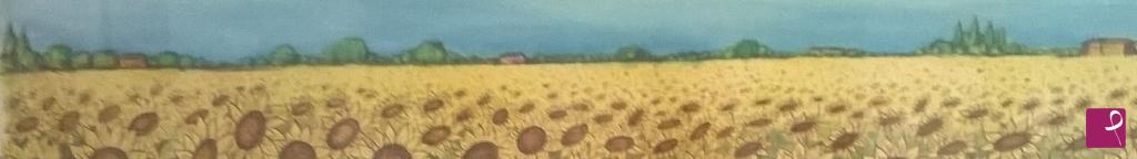 quadri in vendita online - Campo di girasoli