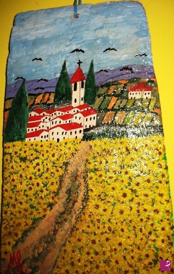 quadri in vendita online - campo di girasoli