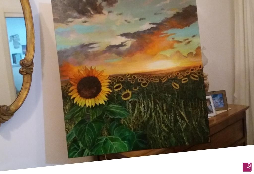 quadri in vendita online - Campo di girasoli