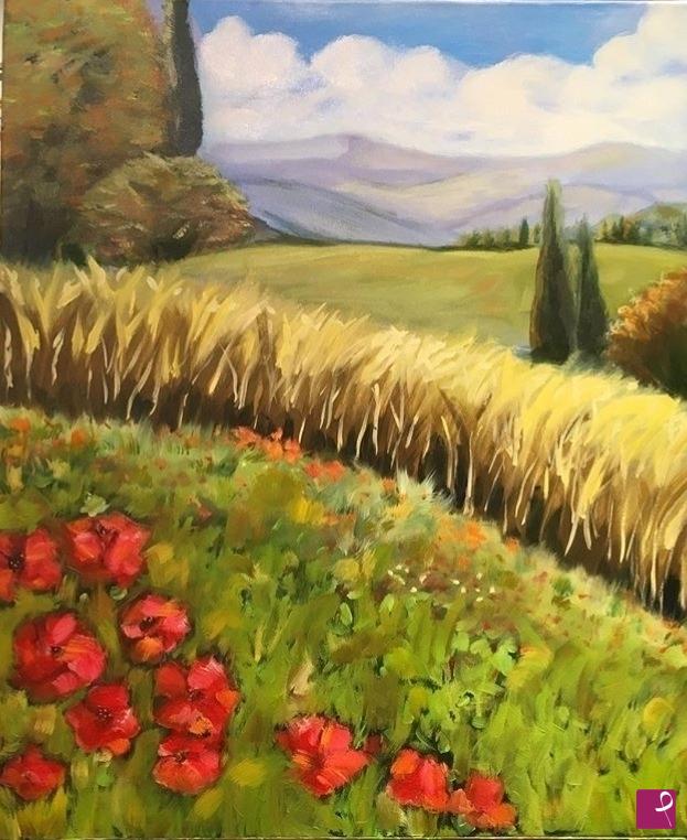 quadri in vendita online - Campo di grano 