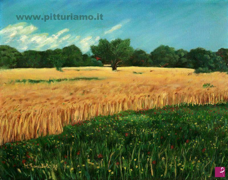 quadri in vendita online - Campo di grano