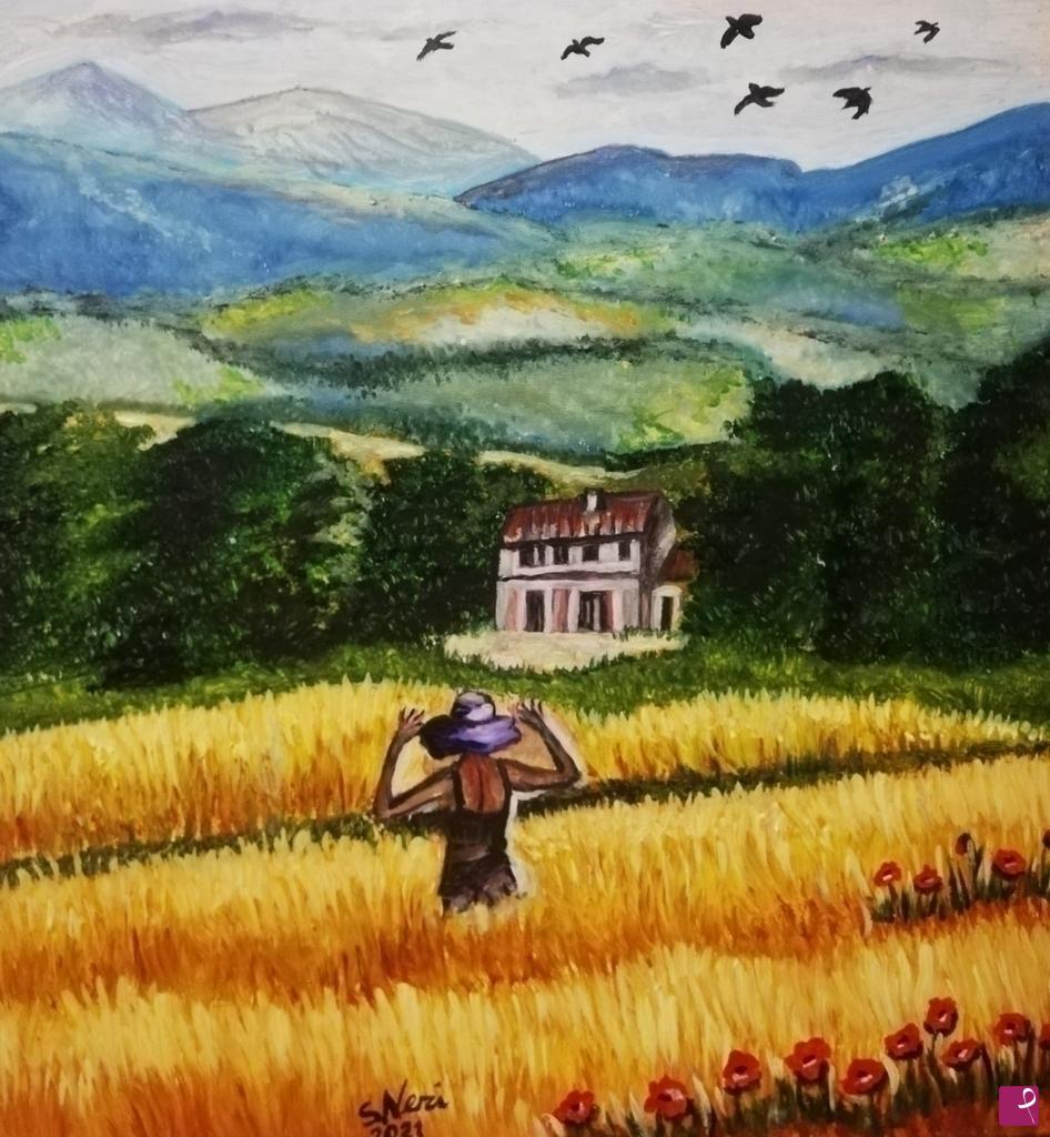 quadri in vendita online - Campo di grano 