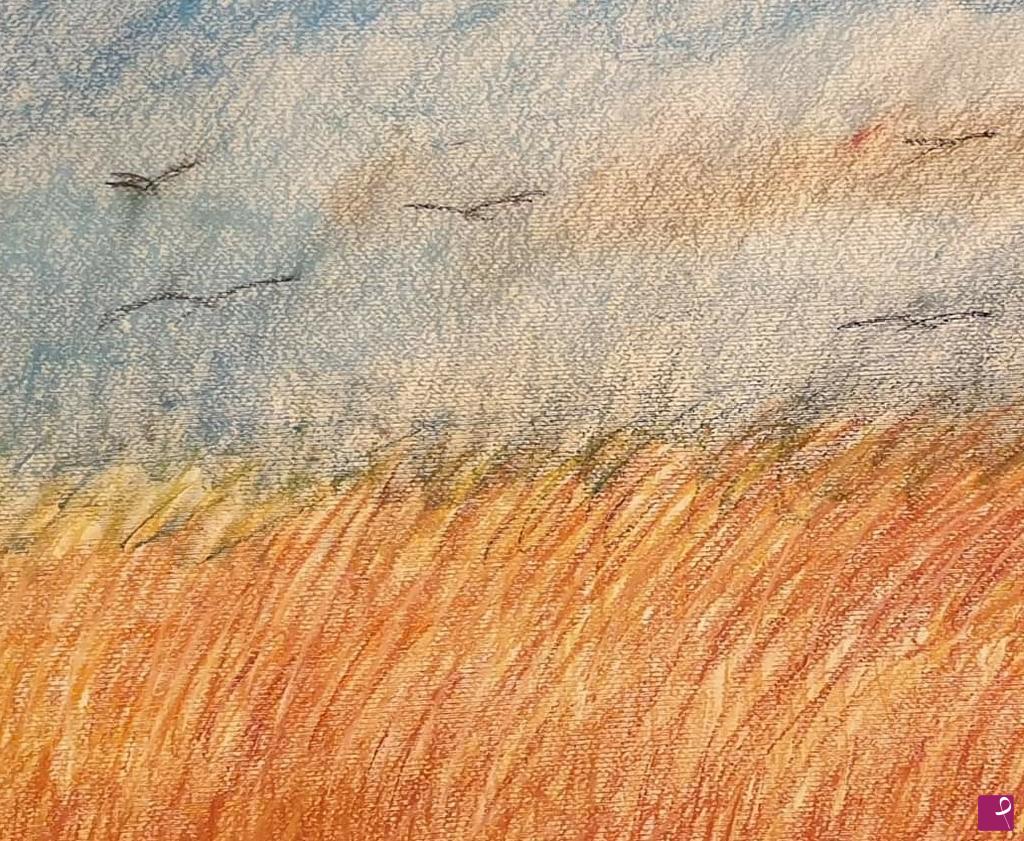quadri in vendita online - Campo di grano accarezzato dal vento