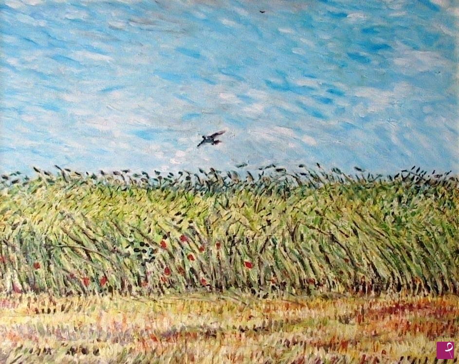 quadri in vendita online - Campo di grano con allodola