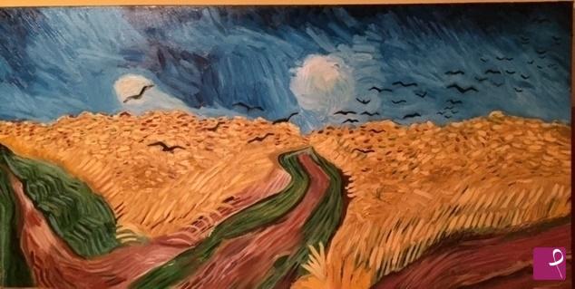 quadri in vendita online - CAMPO DI GRANO CON CORVI