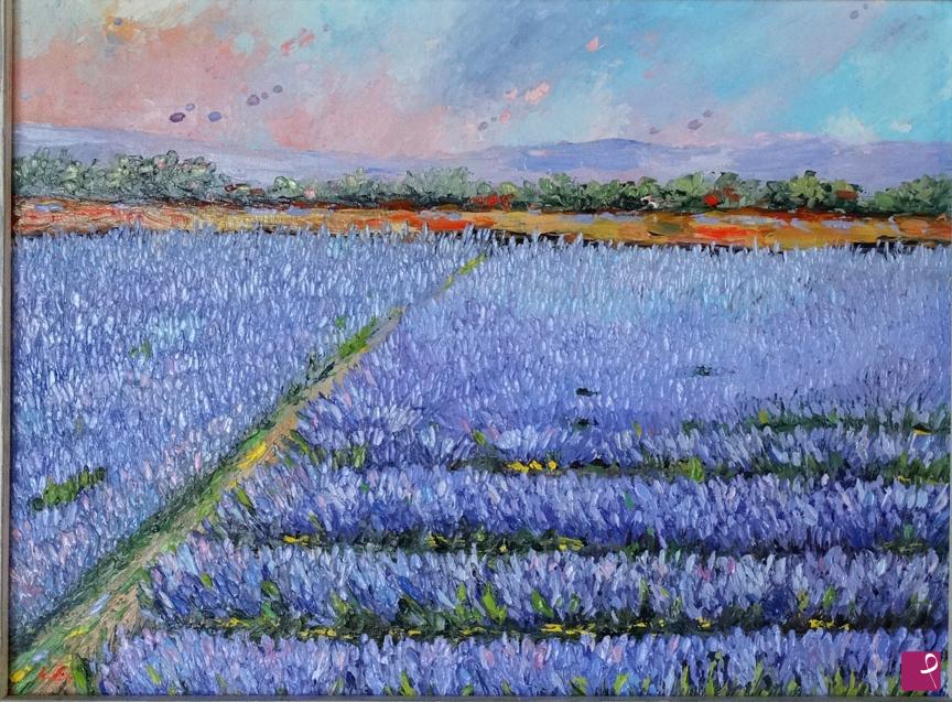 quadri in vendita online - Campo di lavanda