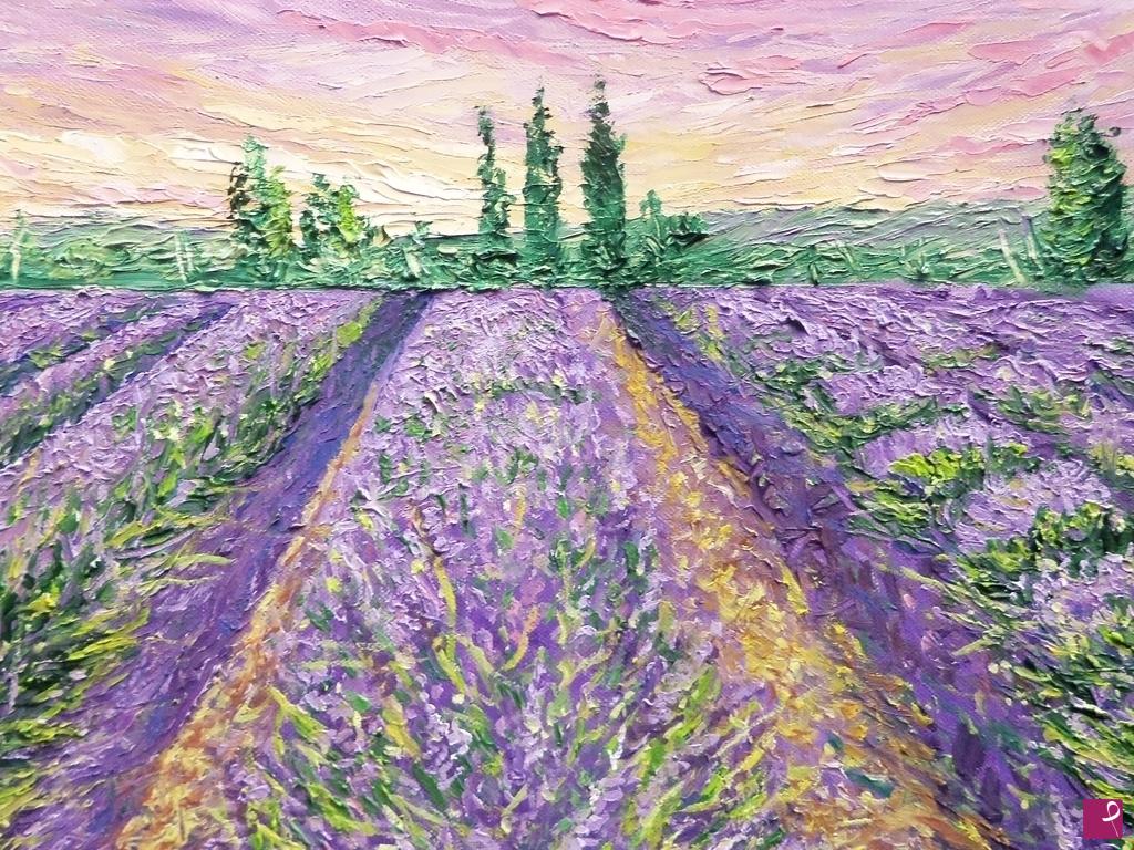 quadri in vendita online - Campo di lavanda 