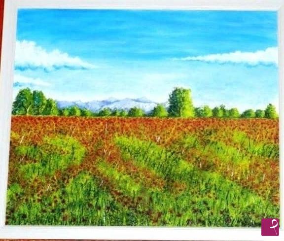 quadri in vendita online - Campo di papaveri