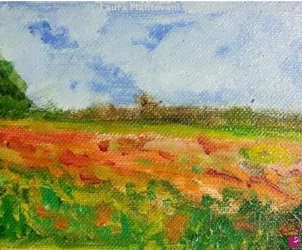 quadri in vendita online - Campo di papaveri