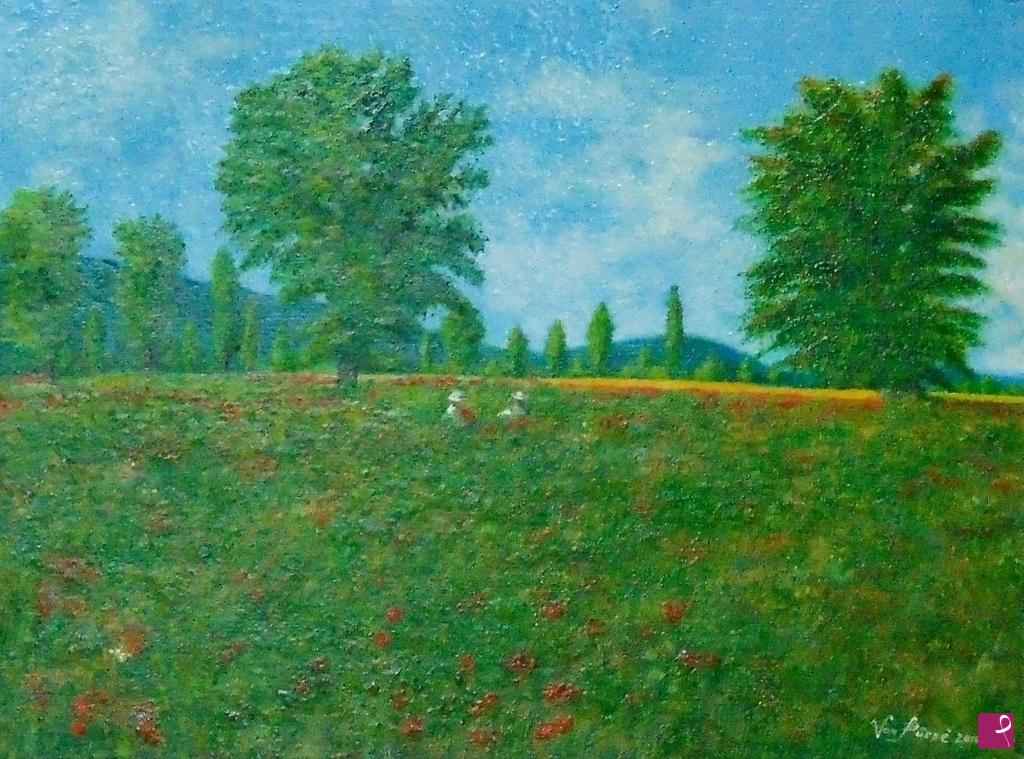 quadri in vendita online - Campo di papaveri