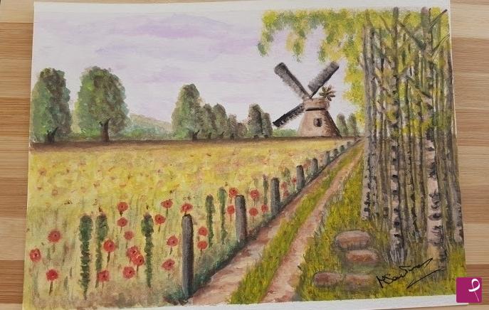 quadri in vendita online - Campo di papaveri