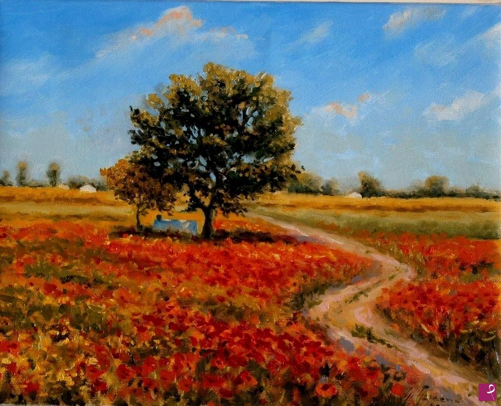 quadri in vendita online - campo di papaveri