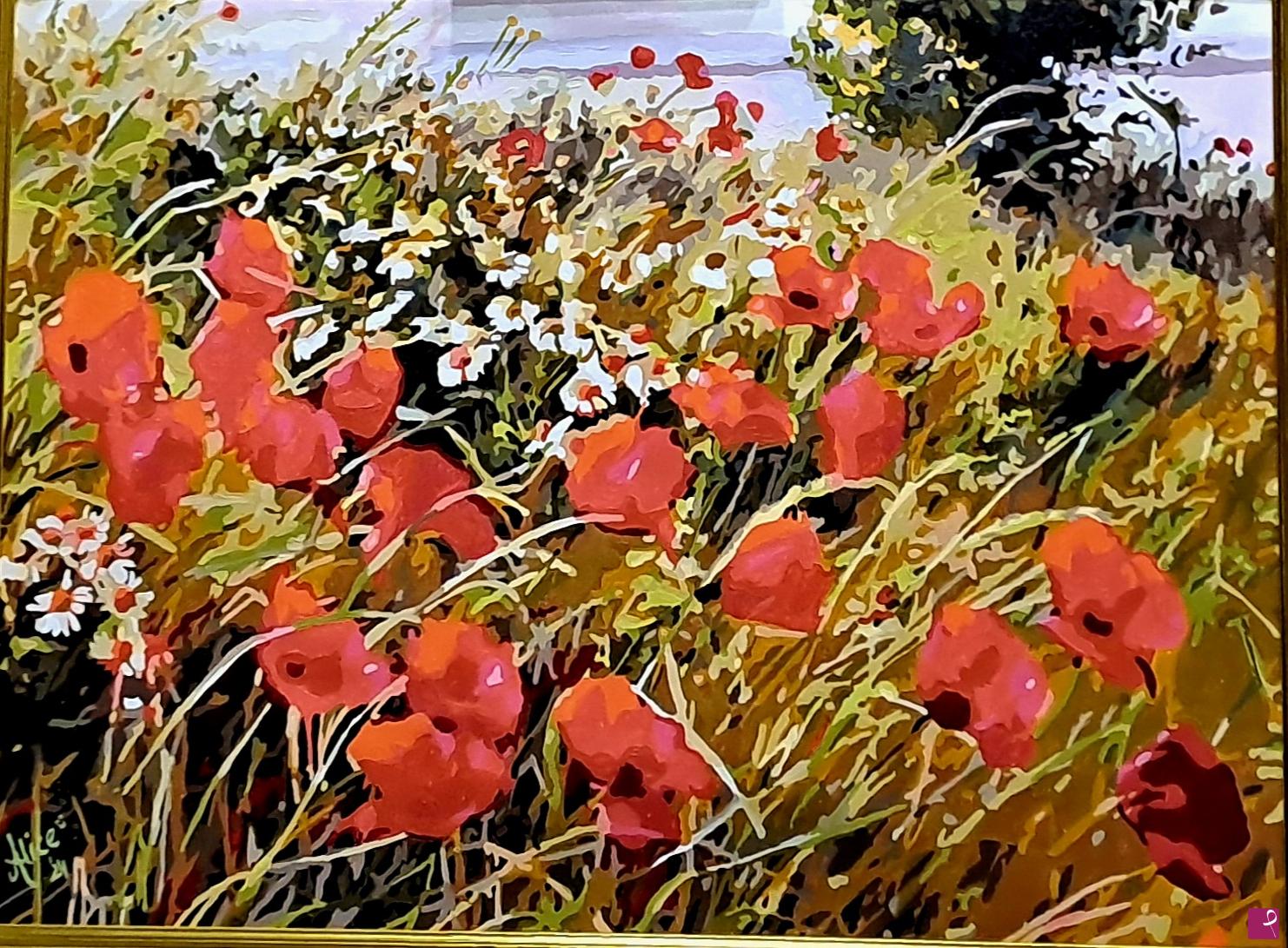 quadri in vendita online - Campo di papaveri 