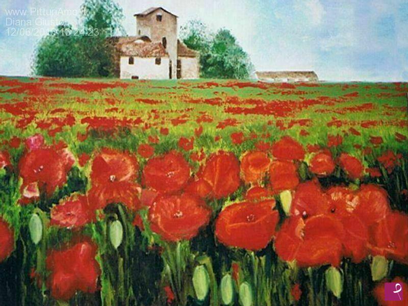 quadri in vendita online - CAMPO DI PAPAVERI