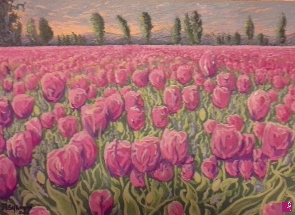quadri in vendita online - campo di tulipani