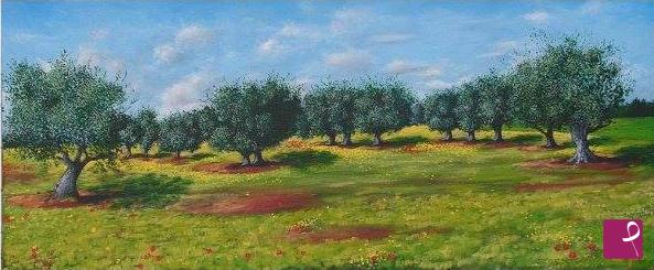quadri in vendita online - Campo di ulivi