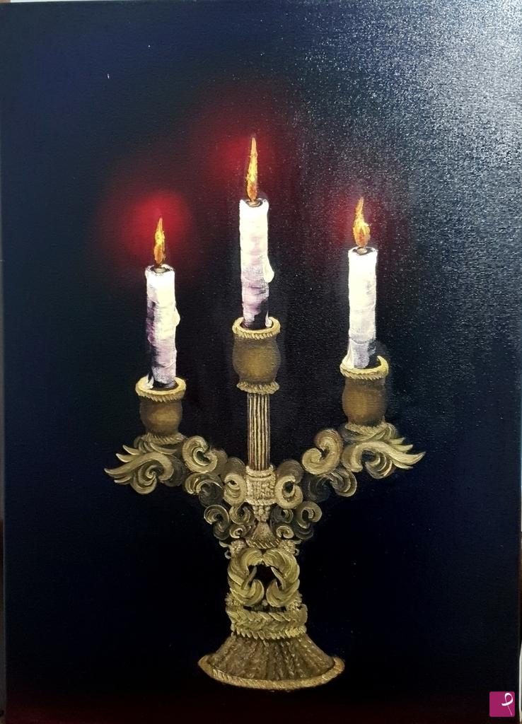 quadri in vendita online - Candelabrum With Candles