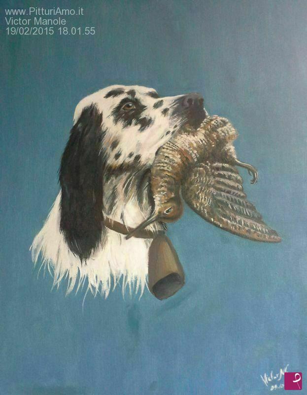 quadri in vendita online - Cane da caccia