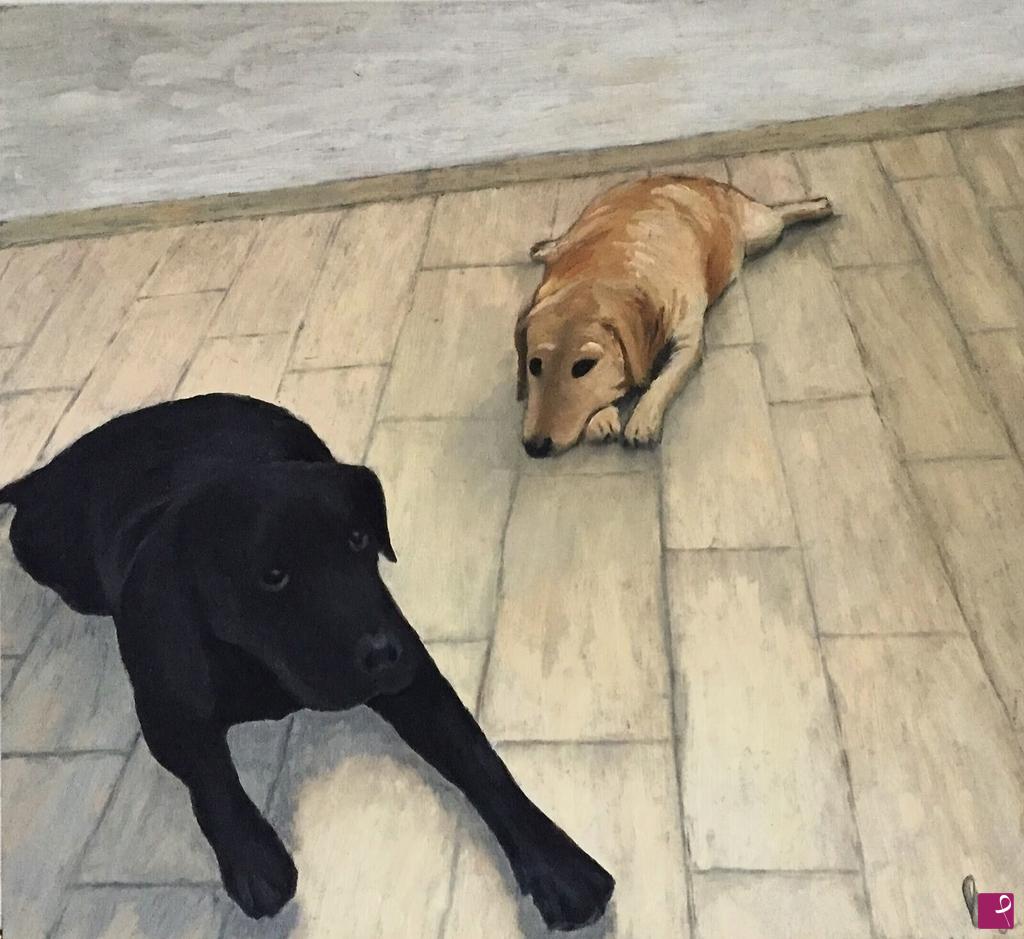 quadri in vendita online - CANE GIALLO, CANE NERO.. 