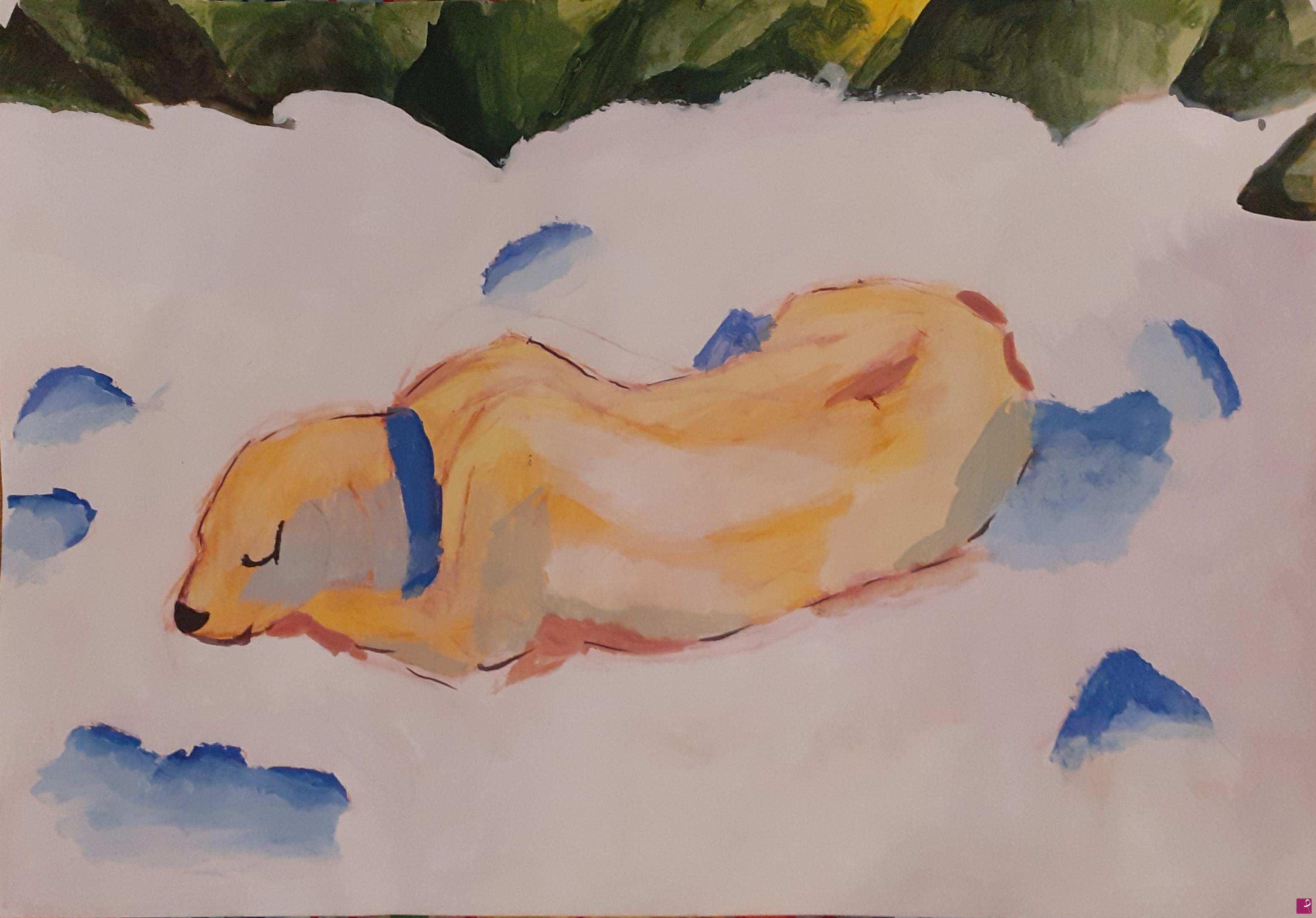 quadri in vendita online - Cane sulla neve (Franz Marc)
