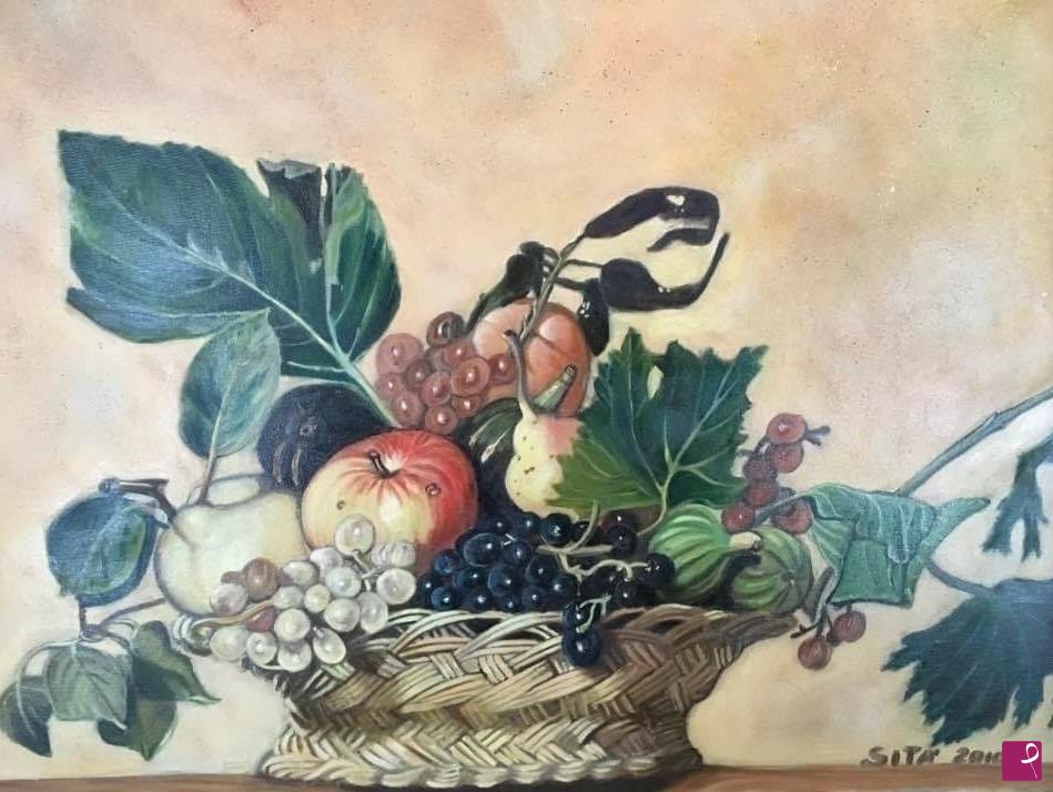 quadri in vendita online - Canestro con frutta