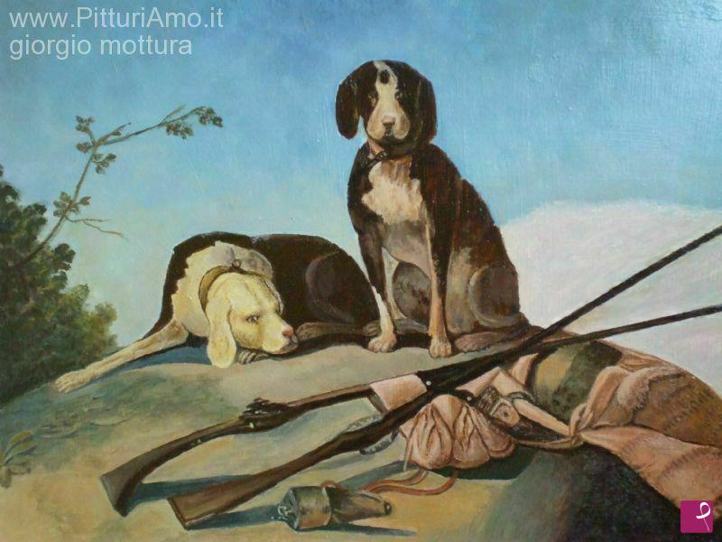 quadri in vendita online - Cani da caccia