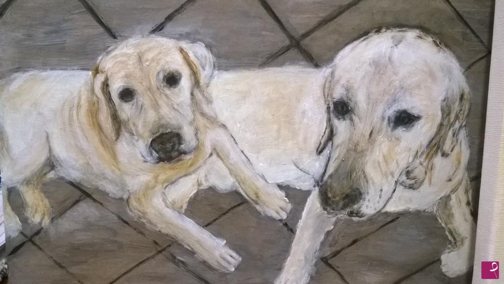 quadri in vendita online -  cani labrador Eddy  e Nala