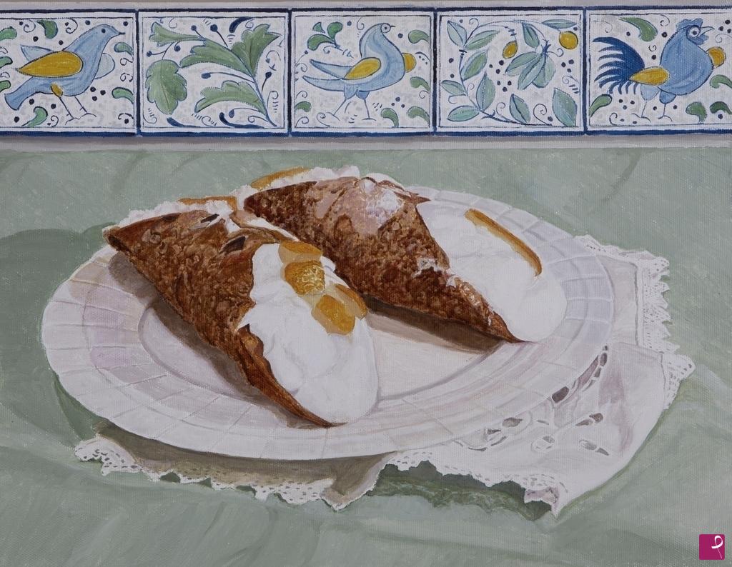 quadri in vendita online - Cannoli siciliani (trittico Italico 3)