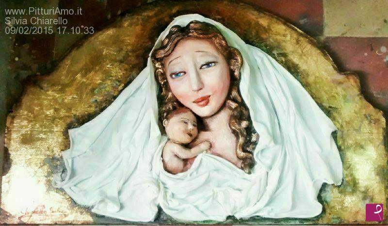 quadri in vendita online - Capezzale Madonna con Bambino