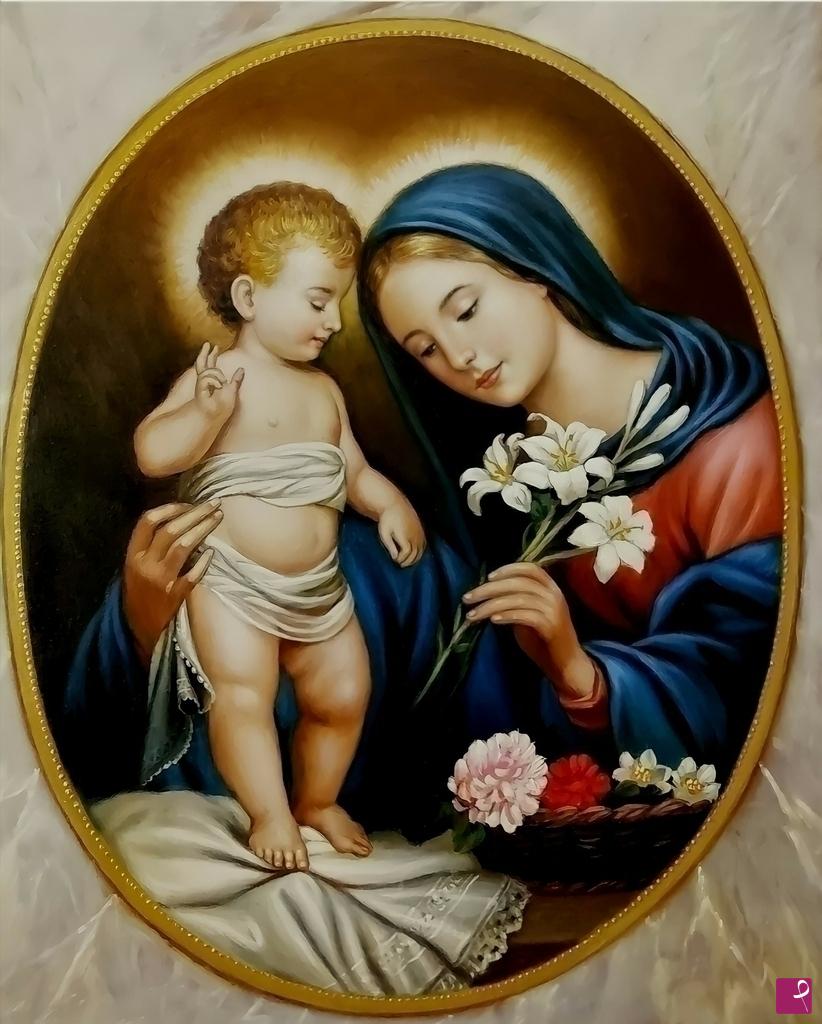 quadri in vendita online - Capezzale: Madonna con Bambino Gesù