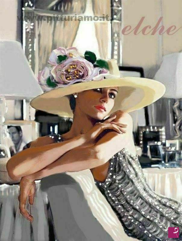 quadri in vendita online - cappello fiorito