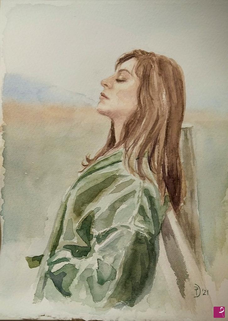 quadri in vendita online - Cappotto verde