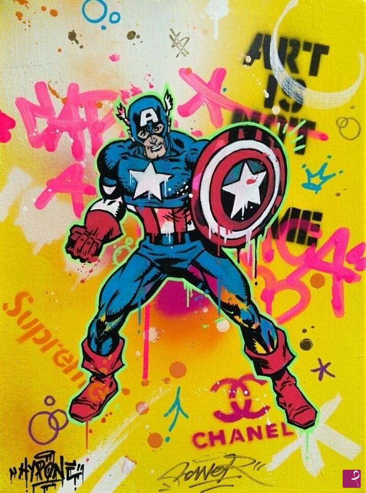 quadri in vendita online - Capt. America dripping