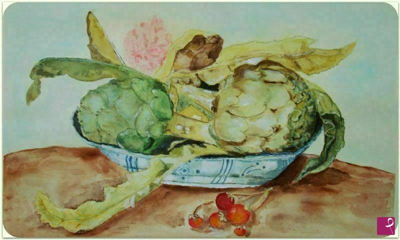 quadri in vendita online - carciofi e fiori