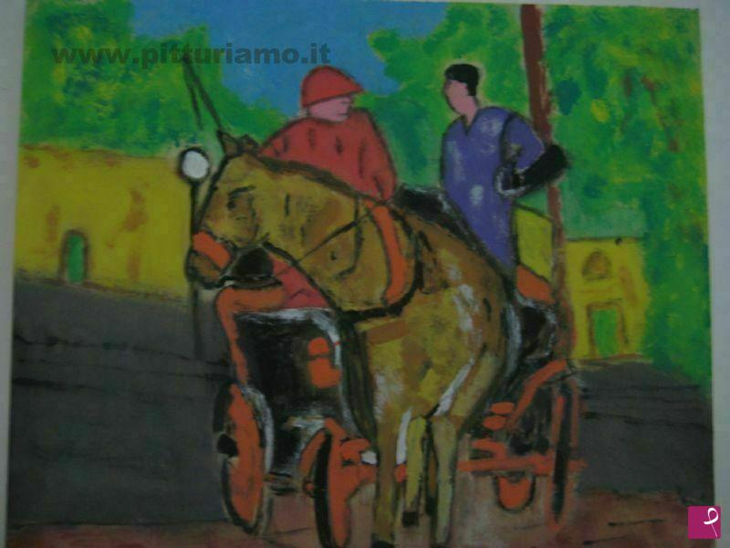 quadri in vendita online - Carrozzella Romana