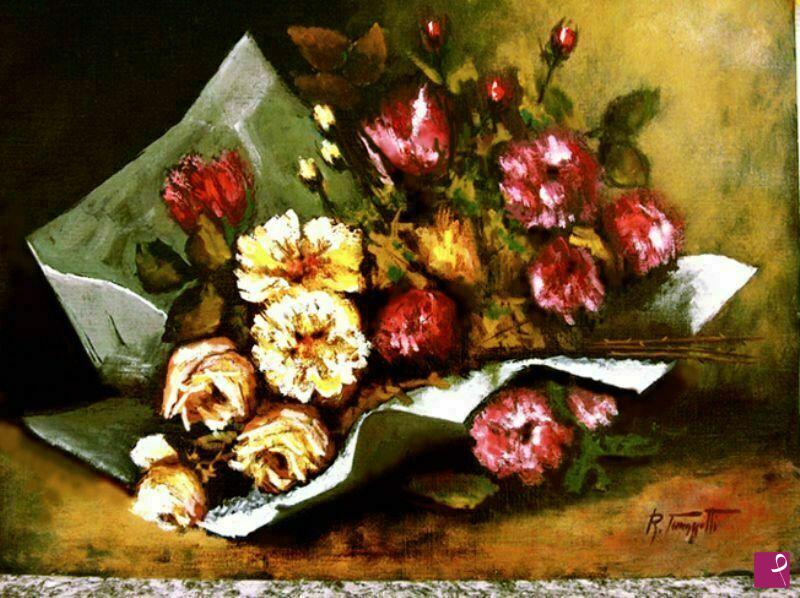 quadri in vendita online - Cartoccio di fiori