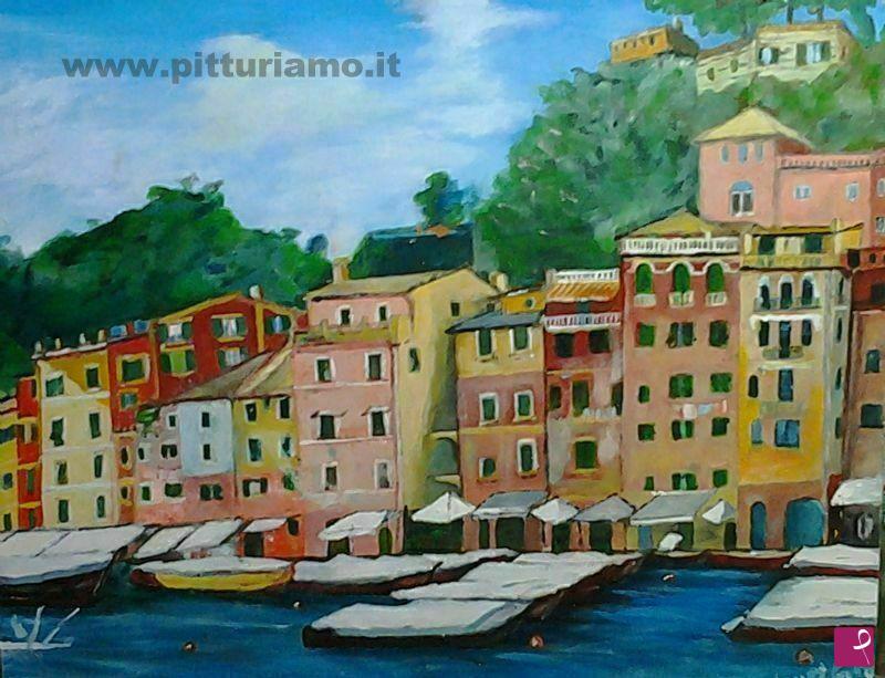 quadri in vendita online - Cartolina da Portofino