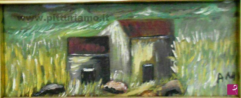 quadri in vendita online - Casa campestre (versione invernale)