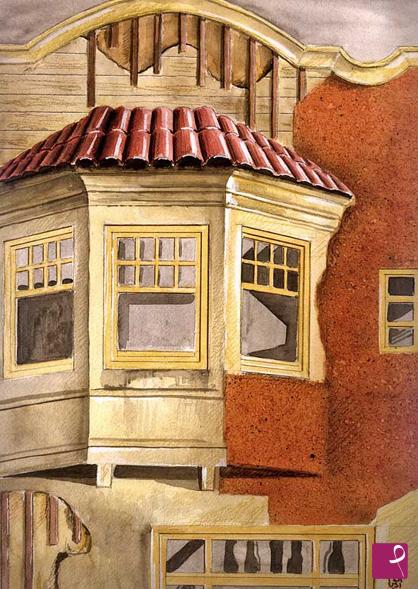 quadri in vendita online - Casa di legno che si sbiciola